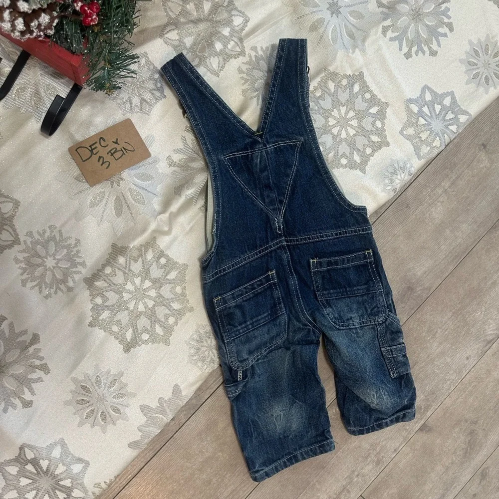 VTG Y2K OshKosh B'gosh Dark Blue Denim Overalls 12 Months Baby Boy